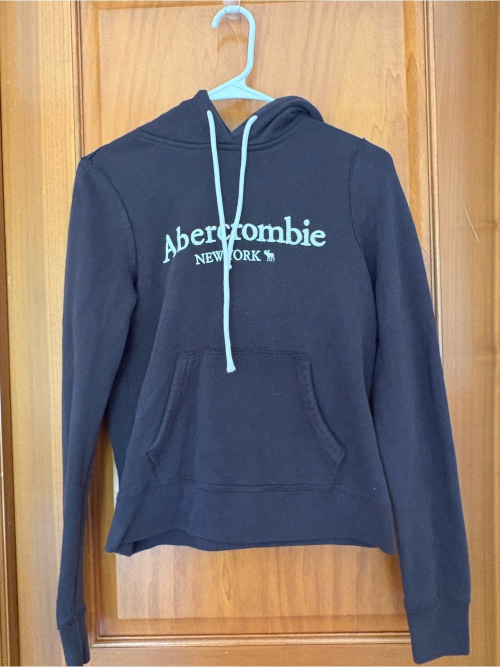 Abercrombie & Fitch Black Hoodie with White Logo